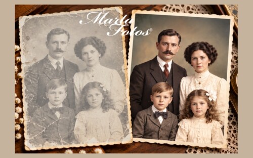 Recolorir fotos antigas de família.