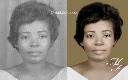 Colorização de foto antiga e desbotada.