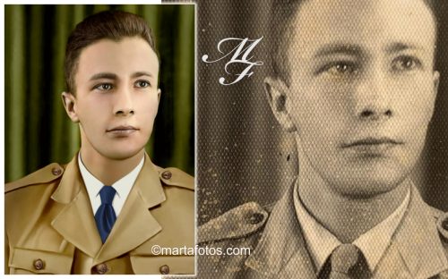 Retrato formal colorizado.