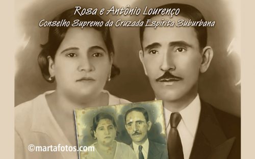 Retrato pintado de casal restaurado.
